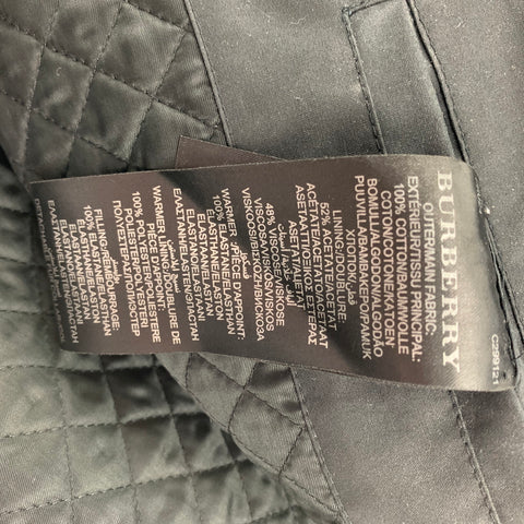 BURBERRY PRORSUM Size 40 Black Quilted Coated Cotton Mink Collar Zip Jacket