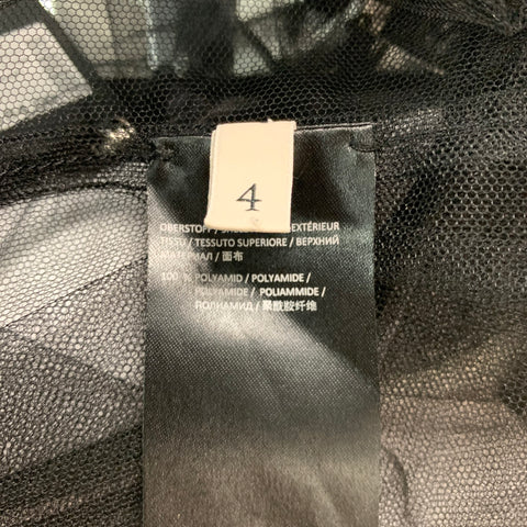 DOROTHEE SCHUMACHER Size 4 Black Polyamide See Through Sleeveless Dress Top