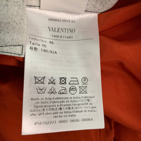 VALENTINO Size 36 Grey Black Polyester Bomber Jacket