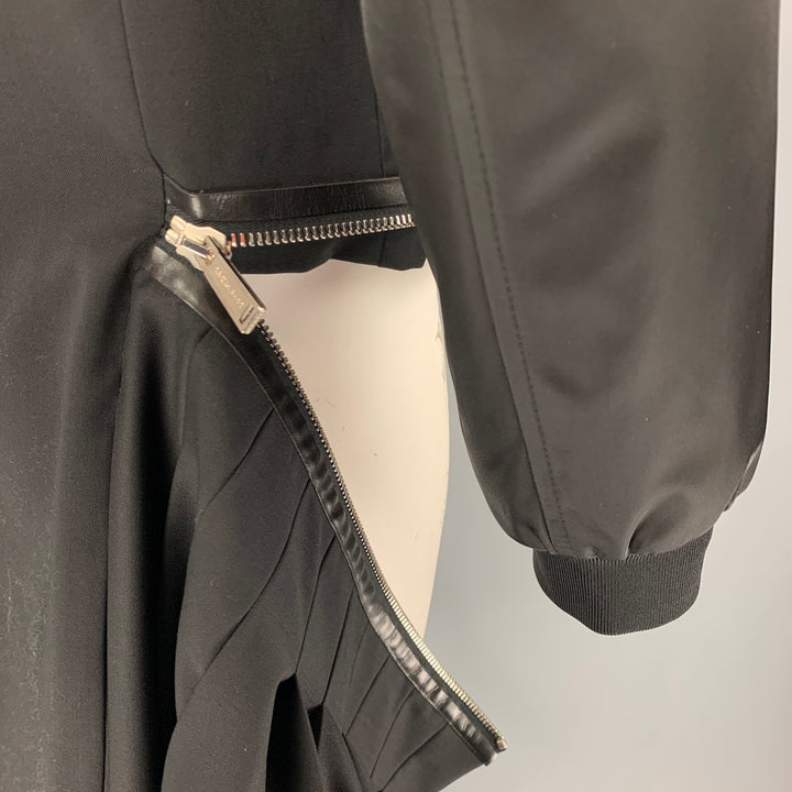 DSQUARED2 FW 16 Size 38 Black Mixed Fabrics Wool Peak Lapel Coat