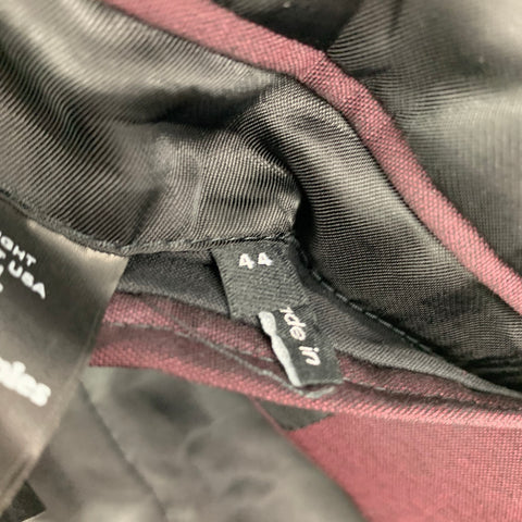THE KOOPLES Size 34 Burgundy Wool Mohair Notch Lapel Suit