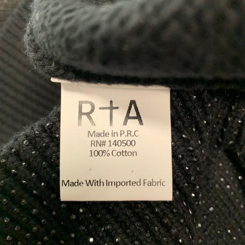 RtA Size S Black Cotton Long Sleeve Dress