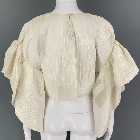 RUBIN SINGER Size One Size White Jacquard Cropped Dress Top