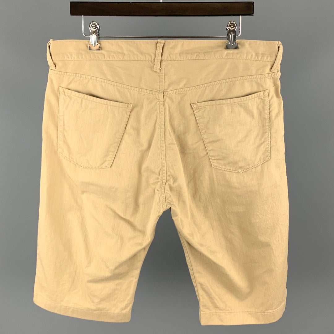 45rpm Size 34 Khaki Solid Cotton Zip Fly Shorts