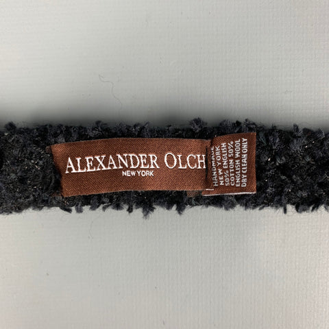 ALEXANDER OLCH Black Textured Cotton / Wool Bow Tie