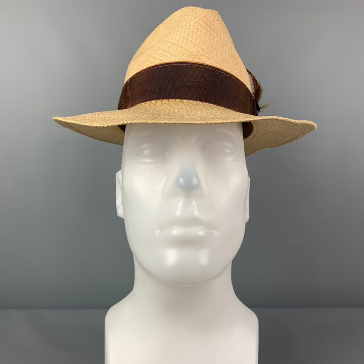 GOORIN BROTHERS Size M Natural Woven Straw Panama Hat