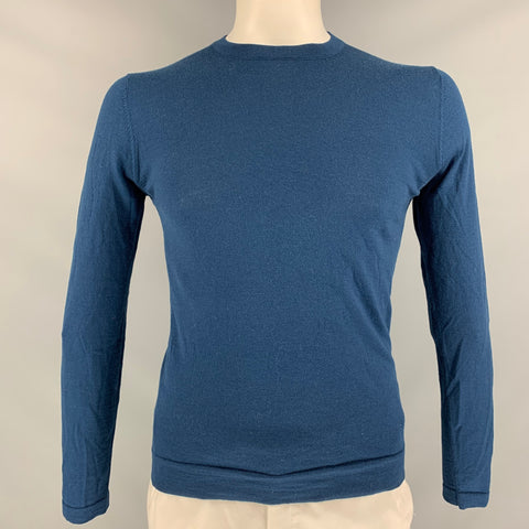 FILIPPA K Size XL Navy Solid Merino Wool Crew-Neck Pullover