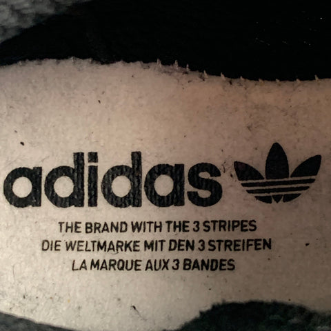 ADIDAS Size 9.5 Black White Suede Sneakers