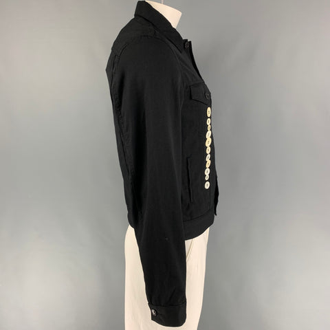 COMME des GARCONS BLACK Size L Black Embellishment Wool Trucker Jacket