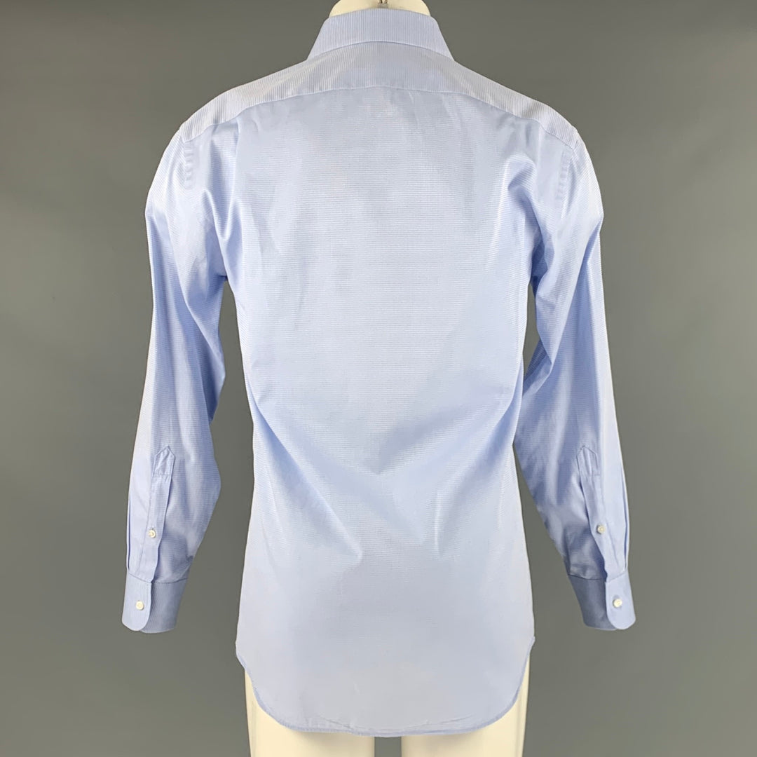 RALPH LAUREN Size M Blue Textured Cotton Long Sleeve Shirt