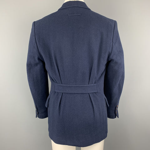 JEAN PAUL GAULTIER Size 38 Navy Lana Wool Peak Lapel Sport Coat