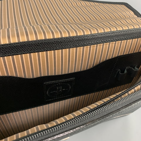LANCEL Black Textured Leather Envelope Briefcase