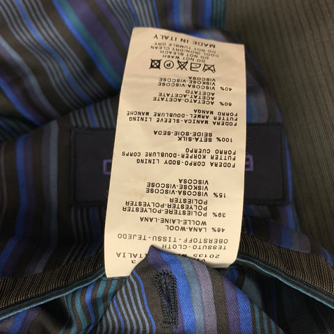 ETRO Size 42 Regular Gray & Charcoal Stripe Wool Notch Lapel Suit