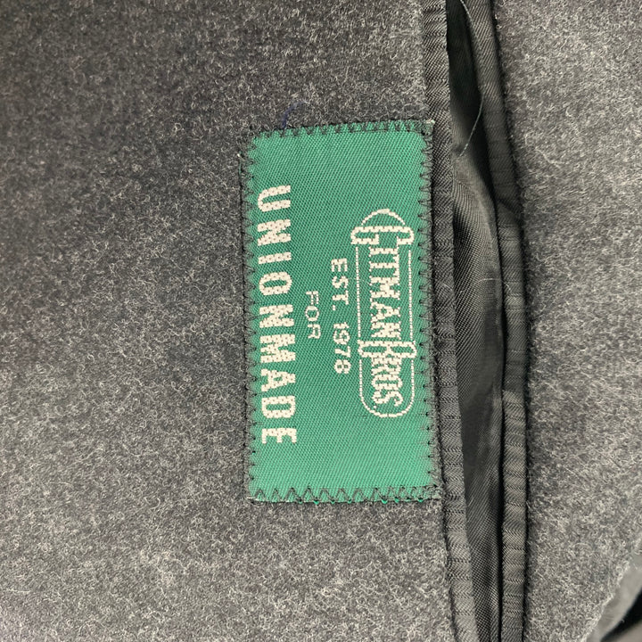 GITMAN BROS for UNIONMADE Size 44 Charcoal Wool Notch Lapel Sport Coat