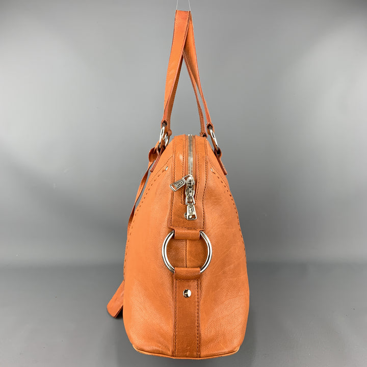 YSL Solid Burnt Orange Leather MUSE Tote Handbag