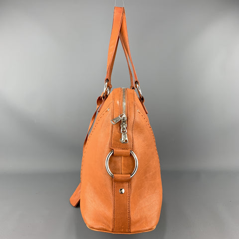 YSL Solid Burnt Orange Leather MUSE Tote Handbag