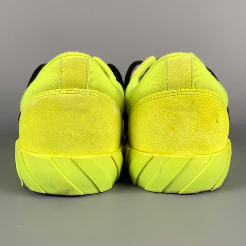 OFF-WHITE Size 11 Neon Yellow Canvas Low Vulcanized Fluo Yellow Sneakers
