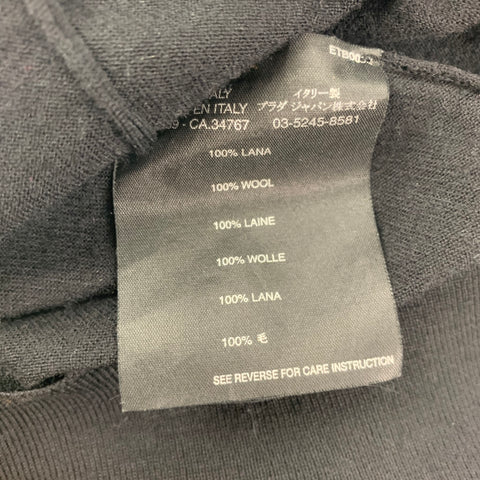 PRADA Size 2 Black Wool Long Sleeve Cardigan