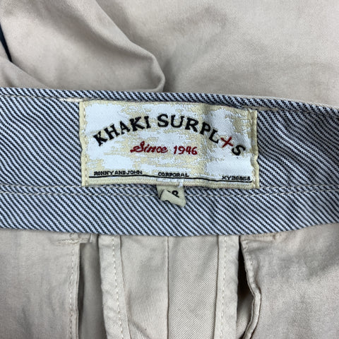 KHAKI SURPLUS Size 28 Khaki Cotton Zip Fly Shorts