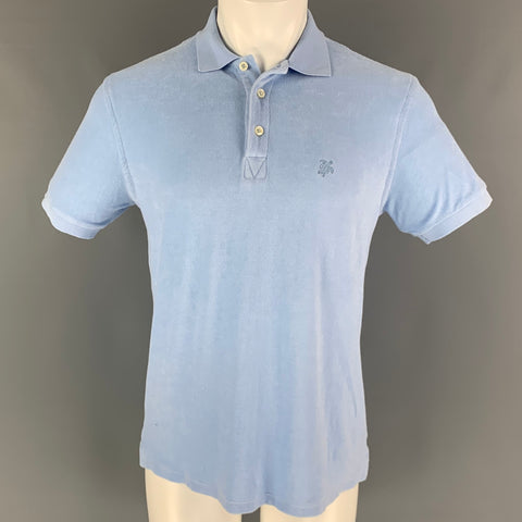 VILEBREQUIN Taille L Polo Manche Courte Bleu Eponge Coton Polyamide