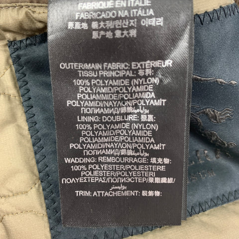 BURBERRY PRORSUM 2013 Size S Taupe & Brown Nylon Bomber Jacket