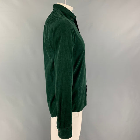 SCOTCH AND SODA Size L Forest Green Cotton Button Down Long Sleeve Shirt