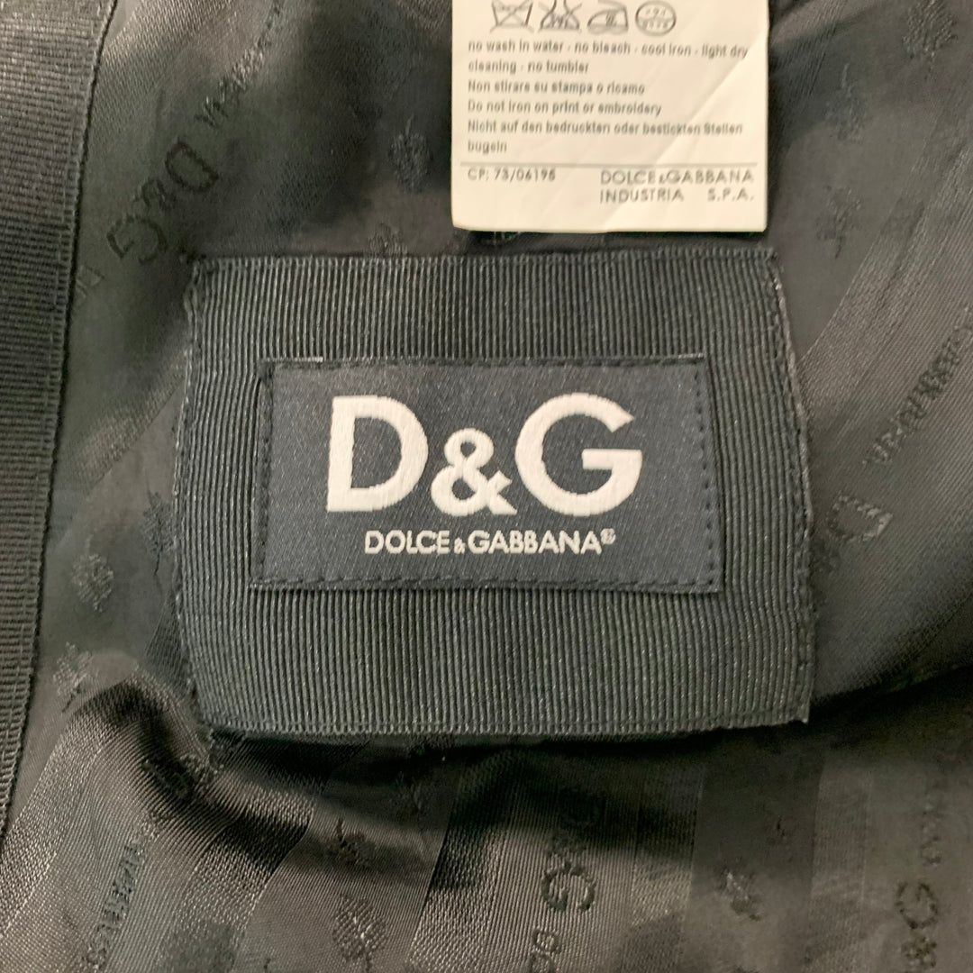 D&G by DOLCE & GABBANA Size 46 Black Window Pane Wool Viscose 