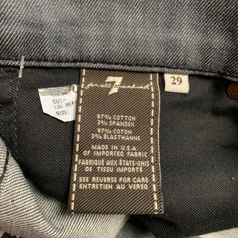 7 FOR ALL MANKIND Size 29 Grey Cotton Standard Straight Jeans