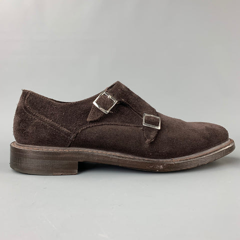 DOCKERS Size 8.5 Brown Suede Double Monk Strap Loafers