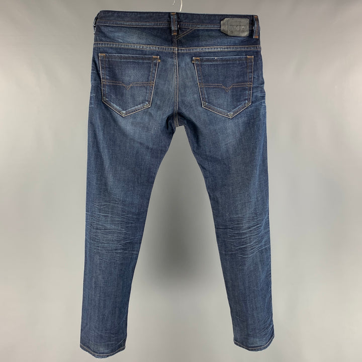 DIESEL Size 36 Blue Washed Cotton Jeans