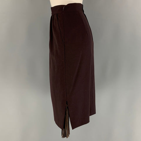 GIANFRANCO FERRE Size 6 Brown Wool Pencil Skirt
