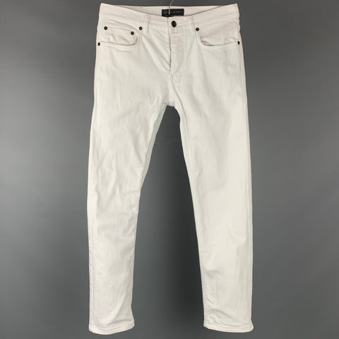 BELSTAFF Size 30 Off White Denim Zip Fly Jeans