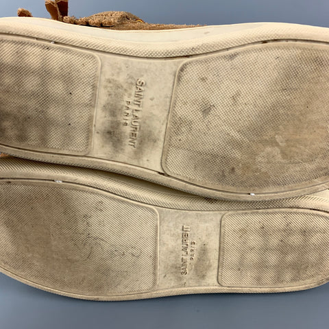 SAINT LAURENT Size 10 Tan Fringe Suede High Top SL/18H Sneakers