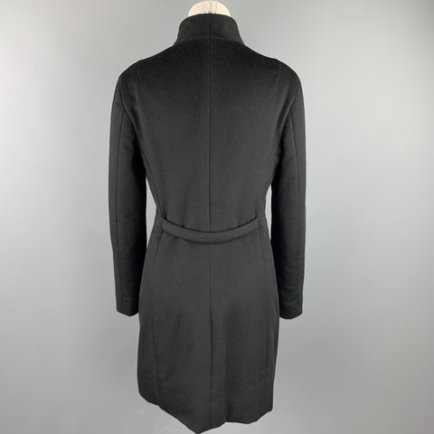 JIL SANDER Size 4 Black Cashmere Blend Double Breasted Coat
