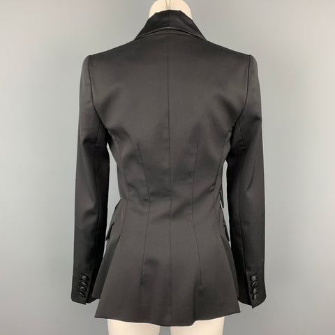 ALVIN VALLEY Taille 2 Blazer veste en laine vierge noire mélangée