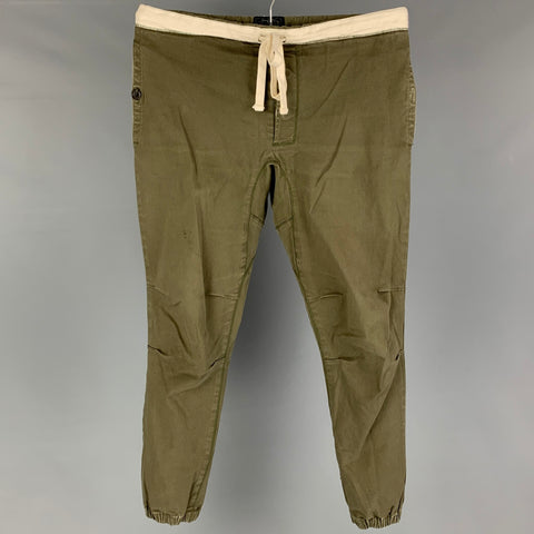 BEAMS Size M Olive Cotton Polyurethane Casual Pants
