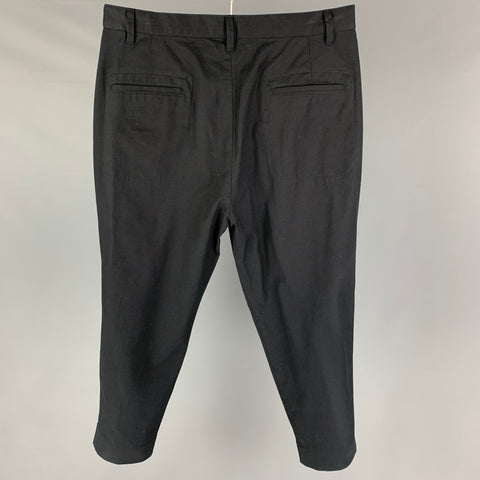 HELMUT LANG Size 32 Black Cotton Cropped Casual Pants