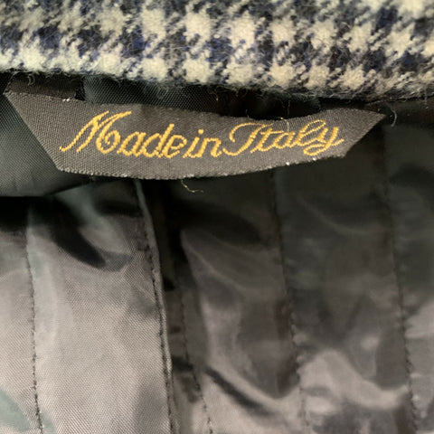 NEIMAN MARCUS Size 40 Wool Black & White Houndstooth Notch Lapel Sport Coat