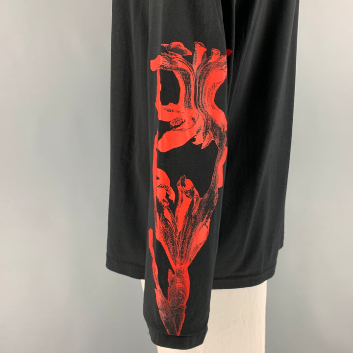 GIVENCHY Size XL Black Red Graphic Cotton Long Sleeve T-shirt