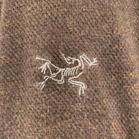 ARCTERYX Size M Brown Logo Cotton Henley Pullover