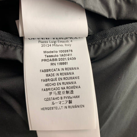 VERSACE  Size 36 Black Navy Logo Nylon Padded Jacket