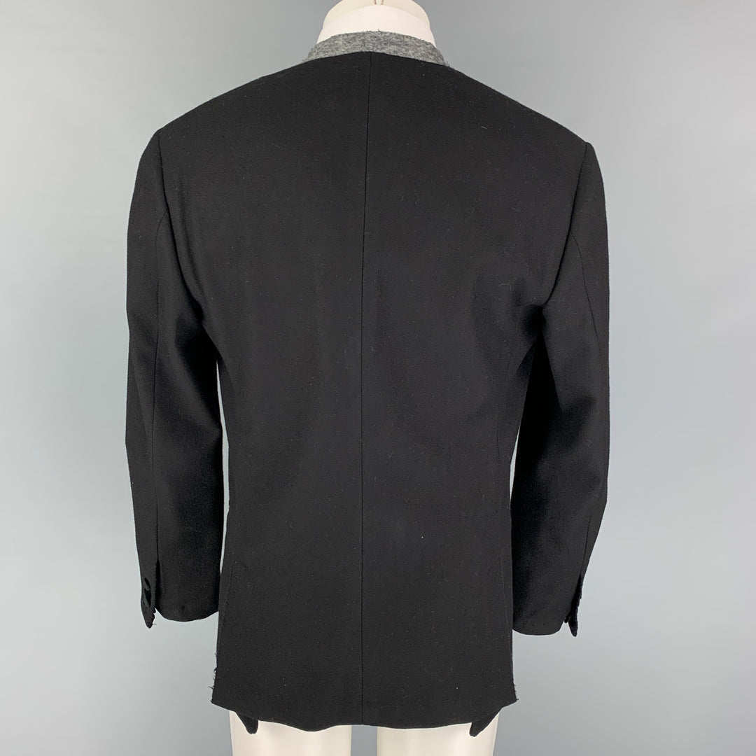 DOLCE & GABBANA Size 38 Black Wool Blend Notch Lapel Sport Coat