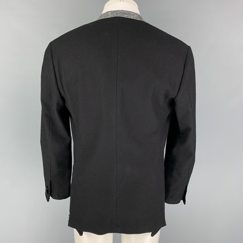 DOLCE & GABBANA Size 38 Black Wool Blend Notch Lapel Sport Coat