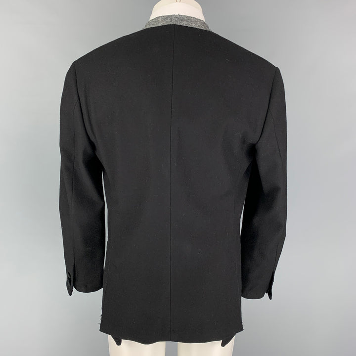 DOLCE & GABBANA Size 38 Black Wool Blend Notch Lapel Sport Coat