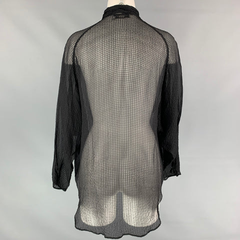 YVES SAINT LAURENT by TOM FORD Size M Black Silk See Through Blouse