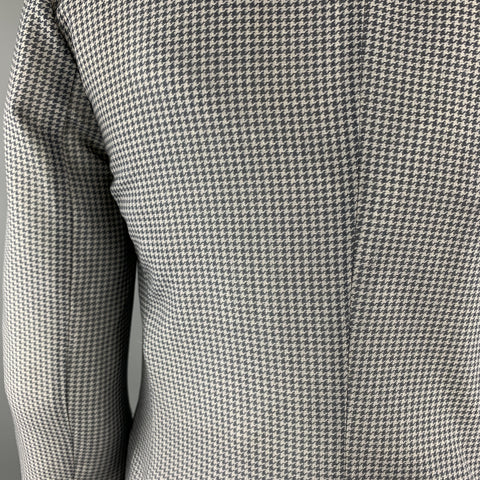 EMPORIO ARMANI Grey Houndstooth Size 36 Wool Double Breasted Suit