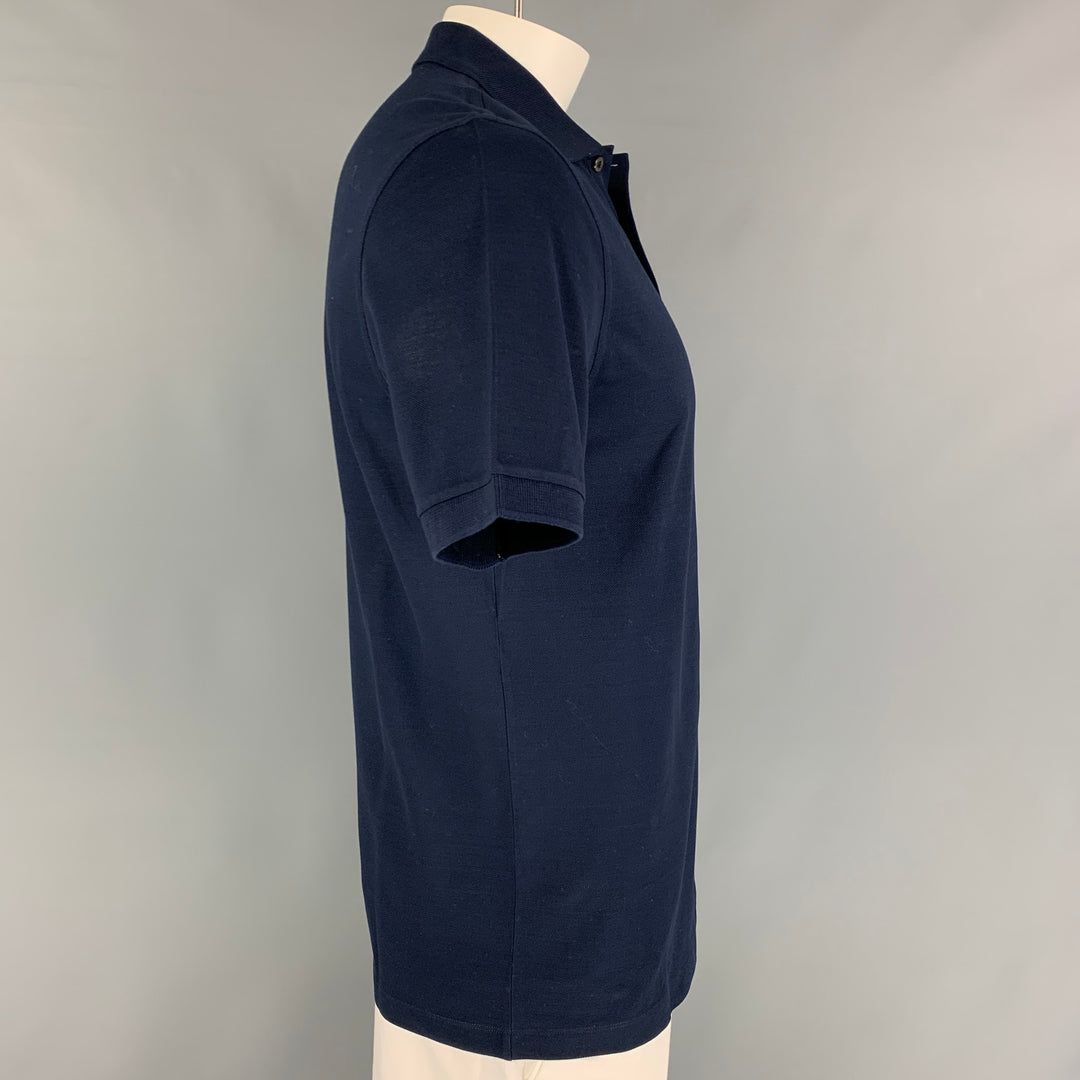 LOUIS VUITTON Size L Navy Cotton Buttoned Polo