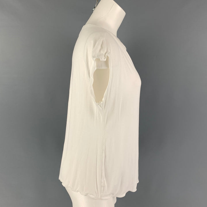 ARMANI COLLEZIONI Size 16 White Viscose Sleeveless T-Shirt