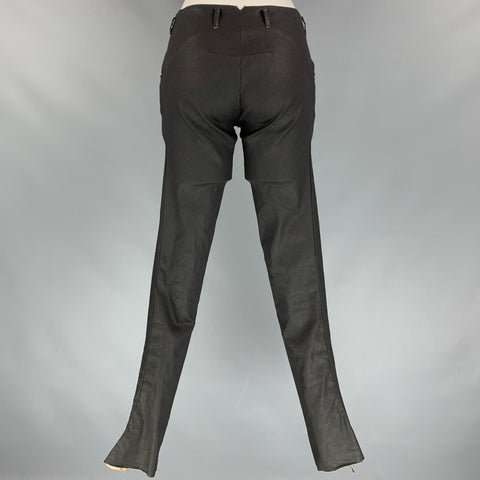 M.A+ Size S Slate Coated Canvas Raw Edge Pants Suit