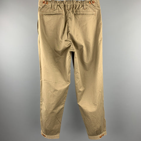 PAUL SMITH Size 32 Olive Cotton Zip Fly Belted Casual Pants